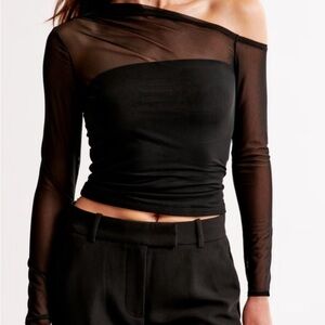 Abercrombie & Fitch Black Asymmetrical Blouse